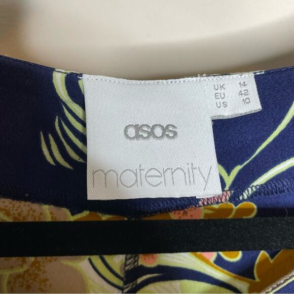 ASOS MATERNITY navy Asian floral print dolman sleeve tunic size 10 - Picture 5 of 5